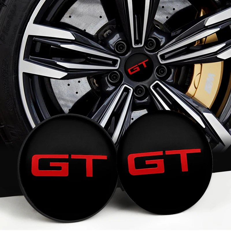 

4pcs 56mm 60mm GT Emblem badge Car Wheel Center Hub Cap Stickers Auto Rim Covers For Alfa Romeo KIA ford BMW Peugeot Accessories