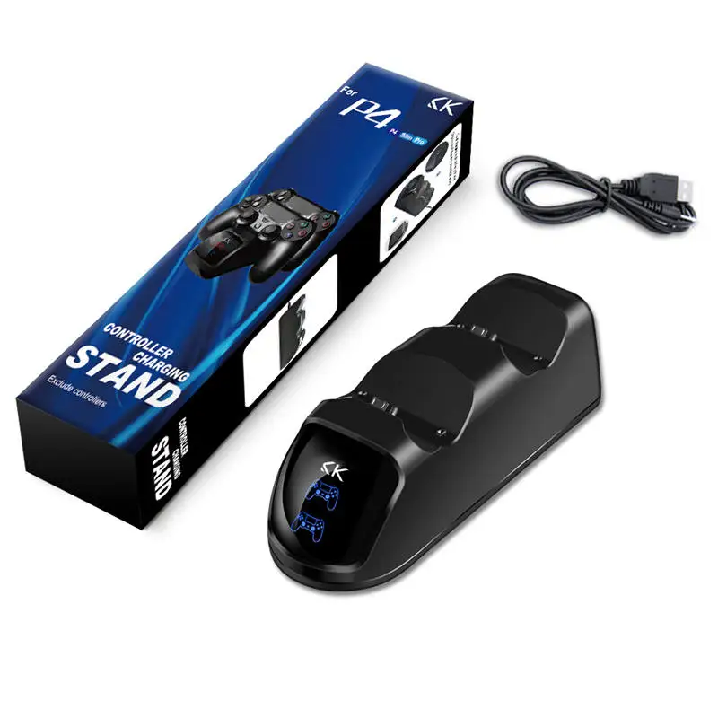 Черный K ISHAKO для PS4 контроллер зарядное устройство, DualShock 4 PS4 контроллер usb зарядная станция Док-станция, Playstation 4 зарядные игры - Цвет: Черный