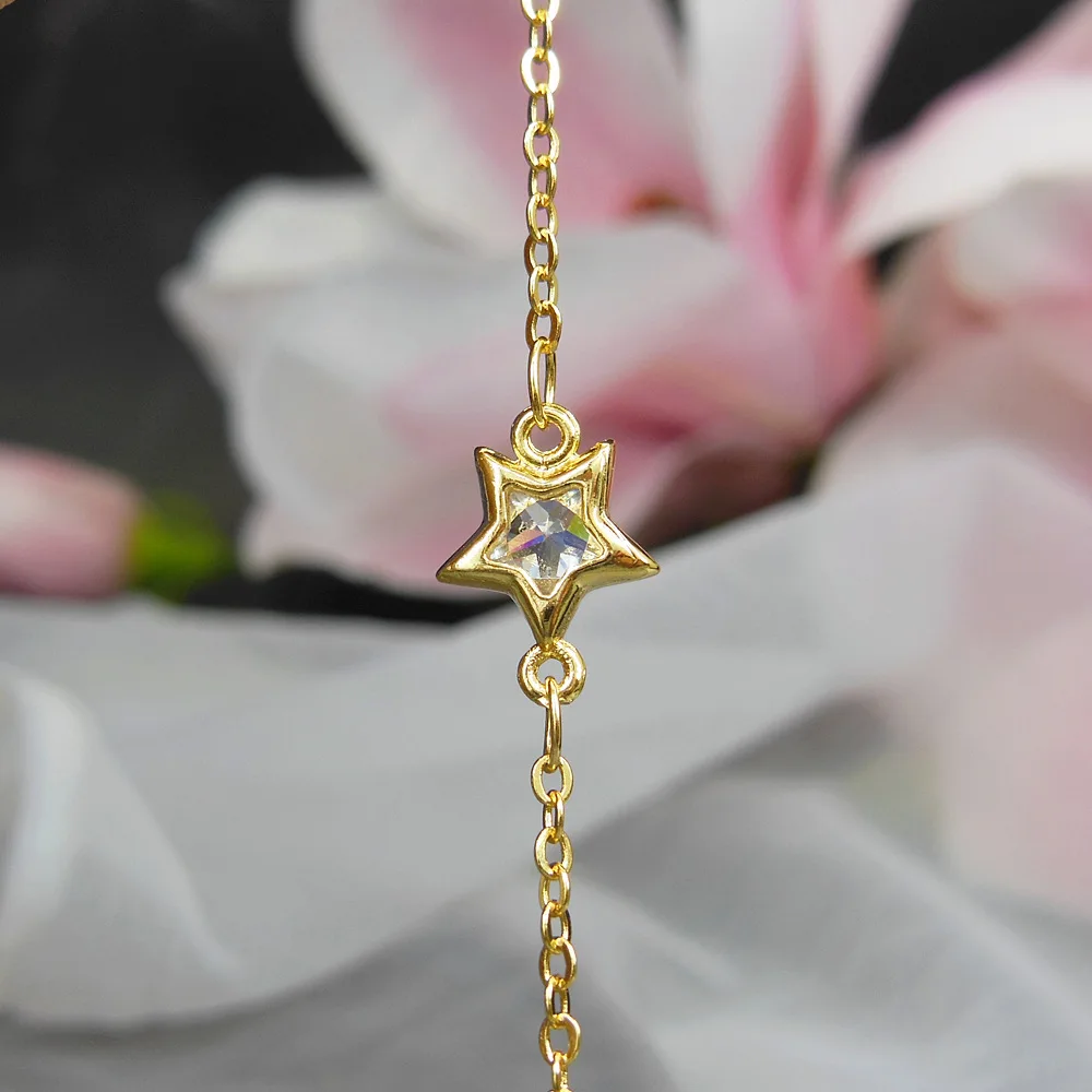 2 метра 8 мм звезда кубическая инкрустация цирконием медная цепь для DIY аксессуары