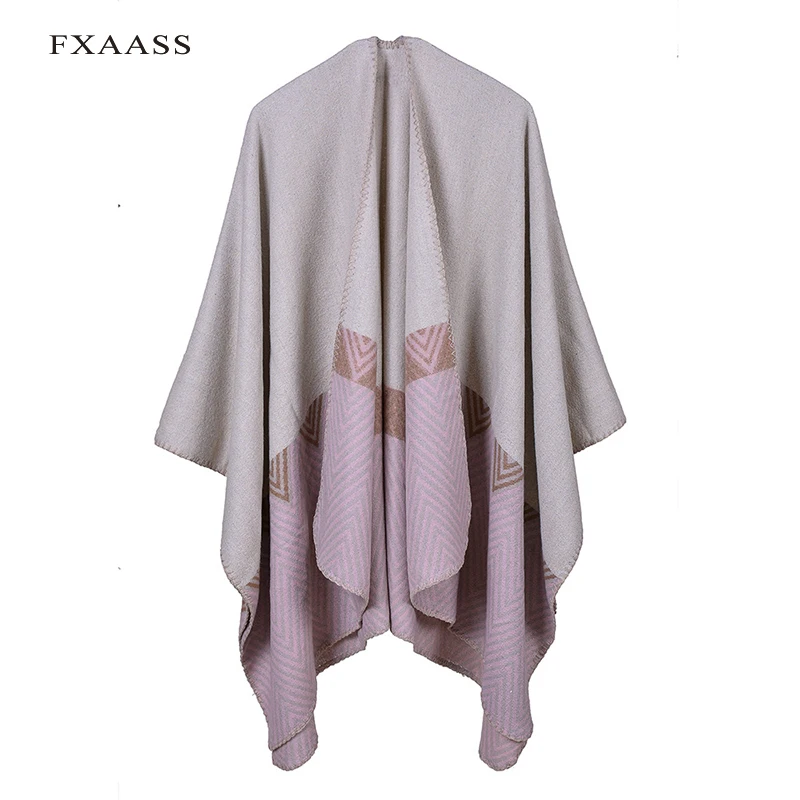 04 FXAASS, новинка, осень/зима, шаль, Модное пончо, женский шарф для леди, Роскошное Одеяло, кашемировые шарфы, теплая Пашмина, опт, накидка - Цвет: 04