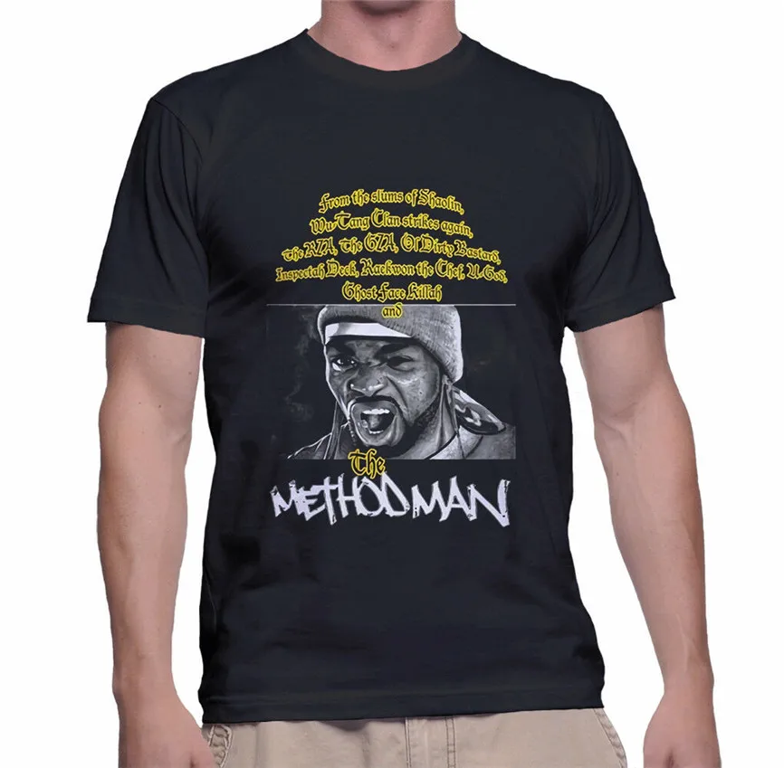 Метод мужские хип хоп Винтажные Футболки размер S 2Xl черные высококачественные