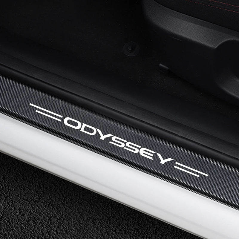 Для Honda Odyssey порог порога протектор наклейки из искусственной кожи углеродного