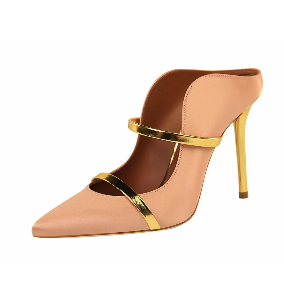 

Women High Heels Pointed Toe Women Pumps Fashion Women shoes Metal Summer Shoes Hollow Out Ladies Pumps