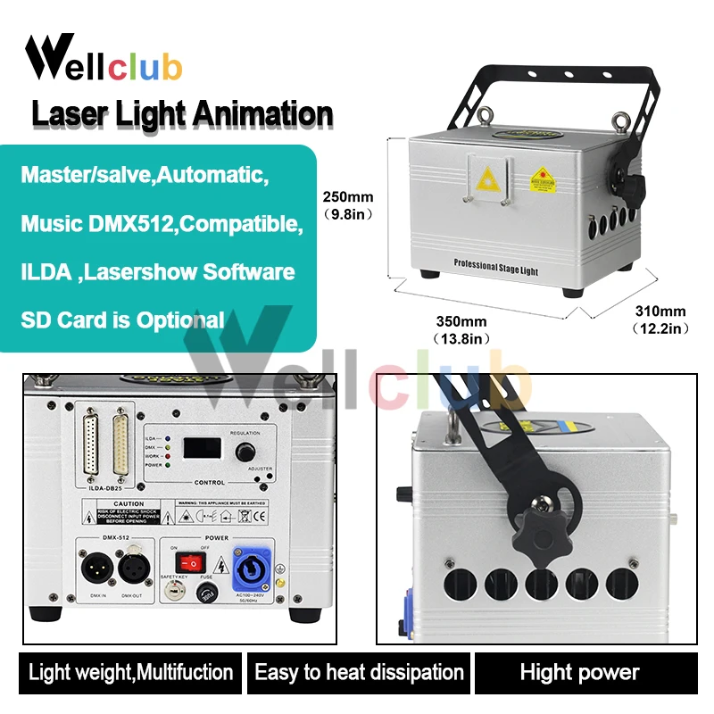 3 Вт RGB анимационный лазерный сценический светильник программируемый проектор dmx
