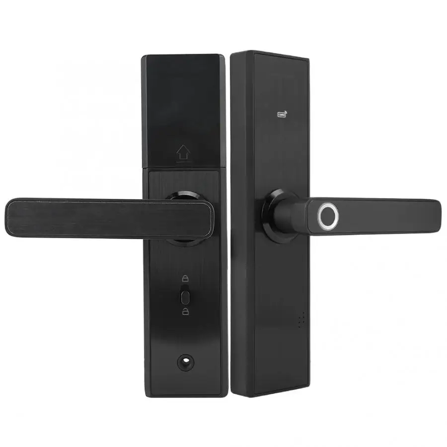 Fingerprint Door Lock Fingerprint&ampCard&ampPassword&ampKey Anti-Theft 2-Tough Electronic Home Security Smart Black | Обустройство