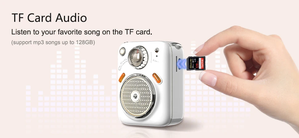 Портативный уличный беспроводной динамик Мини Bluetooth с FM-радио милый долгий срок