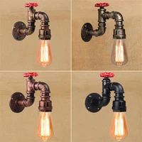 industrial water pipe wall light fixture steampunk vintage e27 edison wall lamp iron metal sconce for corridor cafe bar home