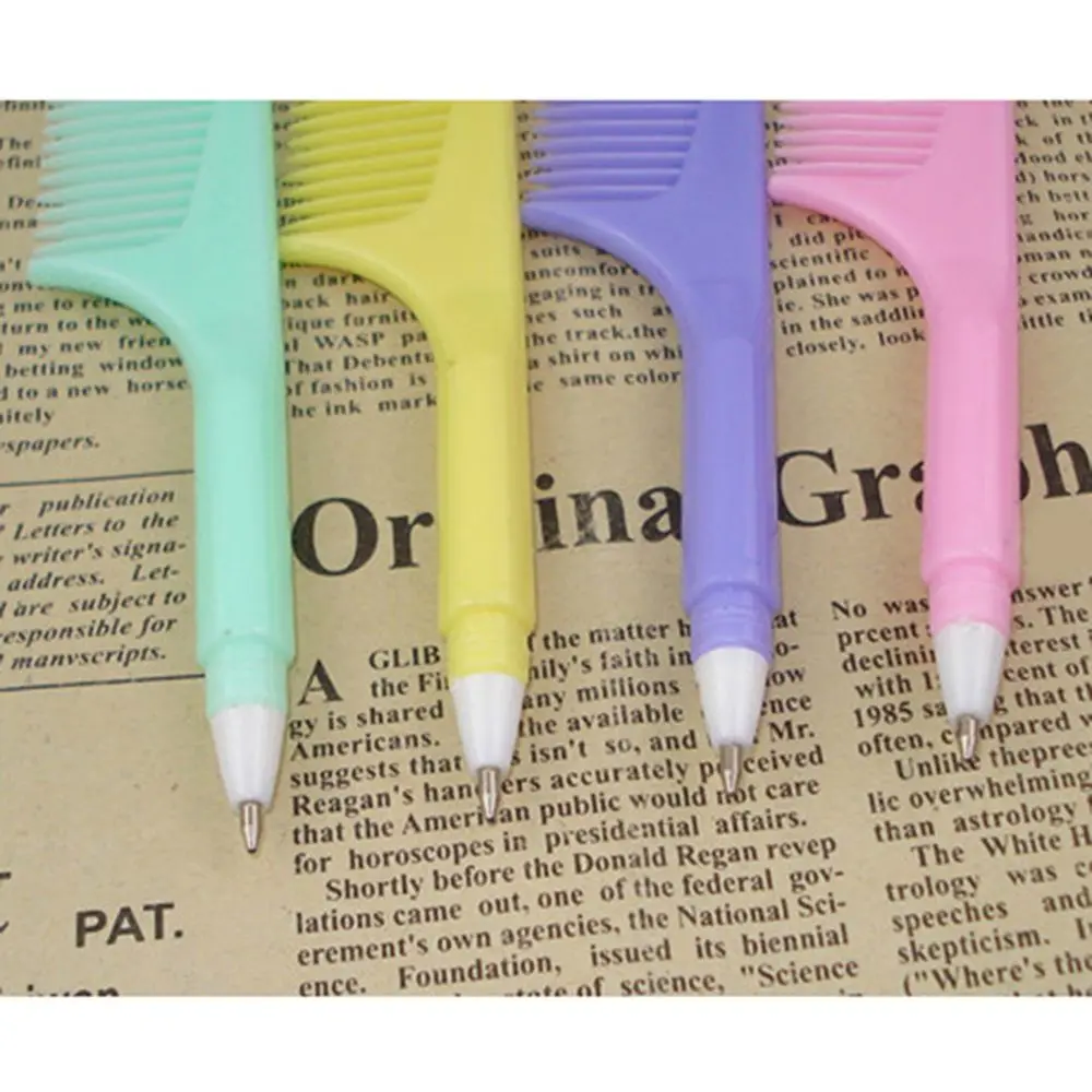

1Pcs Newest Korean Creative Comb Pen Ballpoint Pens Stationery Plastic Office School Supplies Random Color Promotional Gift