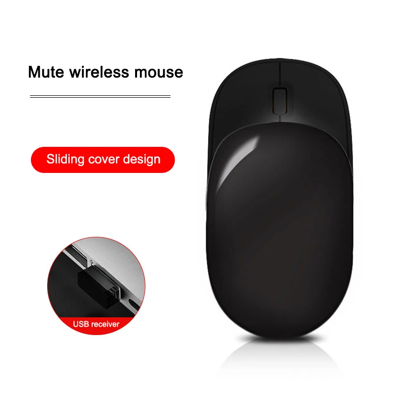USB беспроводная мышь одноцветная бесшумная эргономичный дизайн оптическая для