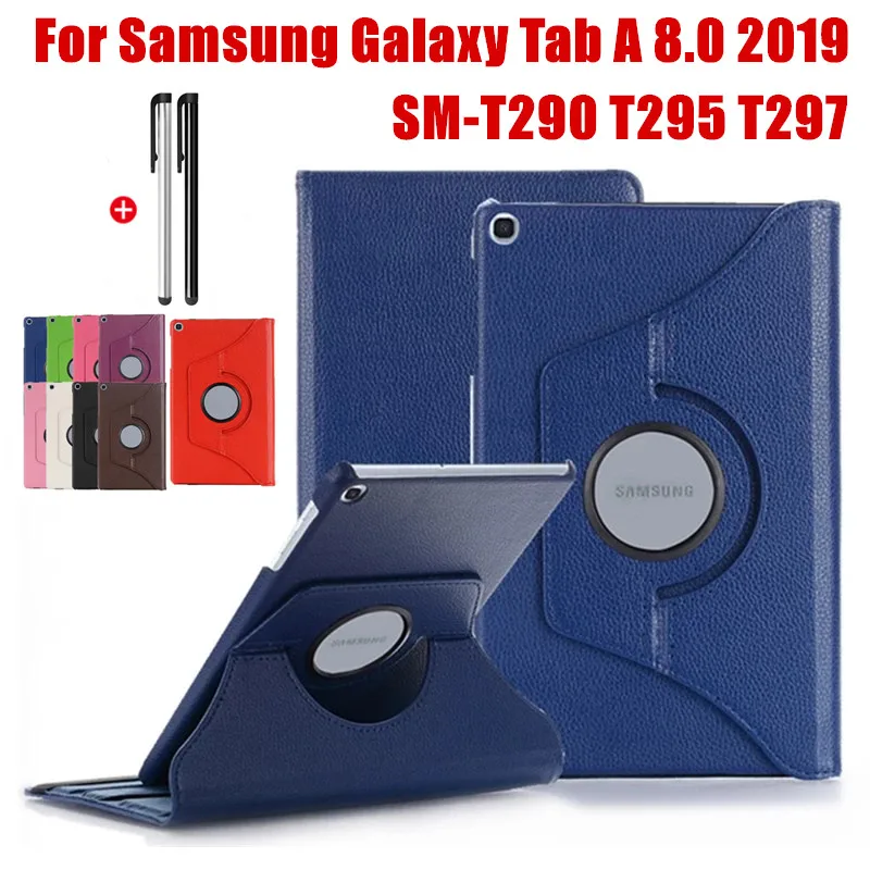 

Samsung Galaxy Tab A 8.0 inch 2019 SM-T290 T295 T297 Case 360 Degree Rotating Stand PU Leather Tablet Cover