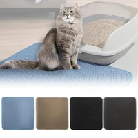 cat litter trapping mat impervious honeycomb double layer kitty litter pad nonslip litter box mat rug easy clean washable and