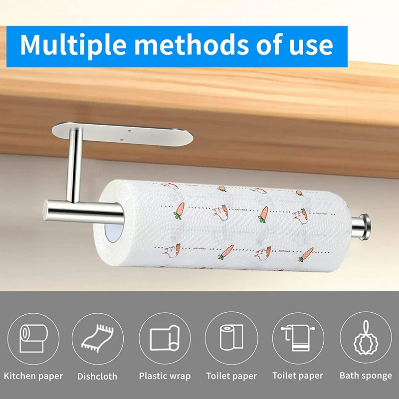 

Paper Towel Holder Under Cabinet Paper Towel Rack Stainless Steel Wall Mount Towel Paper Holder for Kitchen, Bathroom