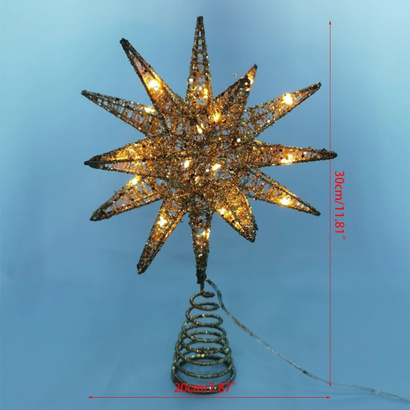 

Christmas Tree LED Star Tree Topper Battery Operated Treetop Decoration Hanging Xmas Decoration Ornament Topper