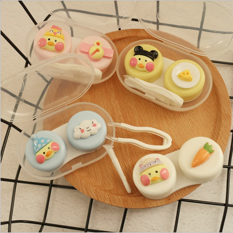 Чехол для контактных линз милые прозрачные цветные контактные линзы с