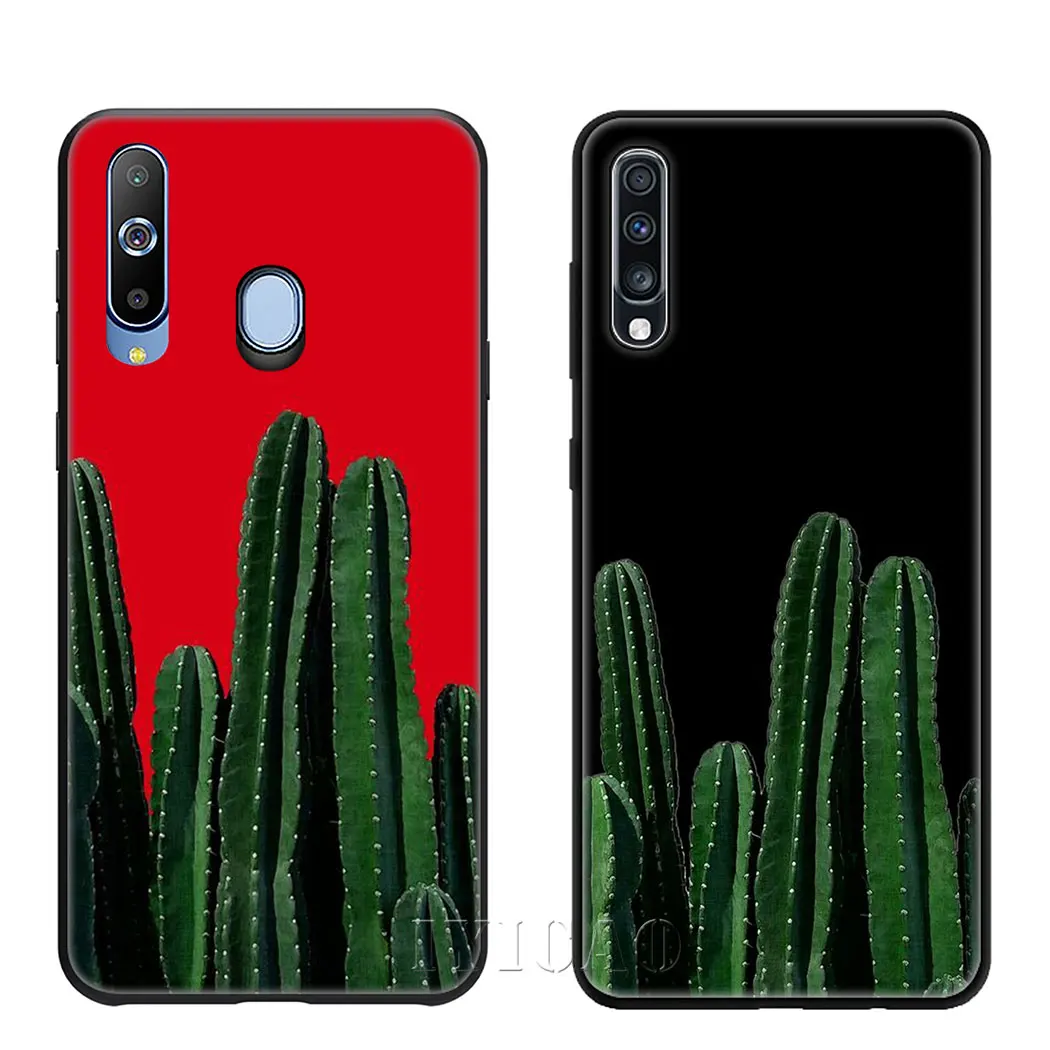 Plant cactus flower Soft Silicone Case for Samsung Galaxy J6 A9 A8 A7 A6 Plus 2018 A5 A3 2016 2017 Phone Cover | Мобильные телефоны