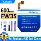 Аккумулятор ykaisсеребрин 600 мАч FW3S для Motorola Moto 360 Moto360 2-й 42 мм, Сменный аккумулятор для часов + трек-код
