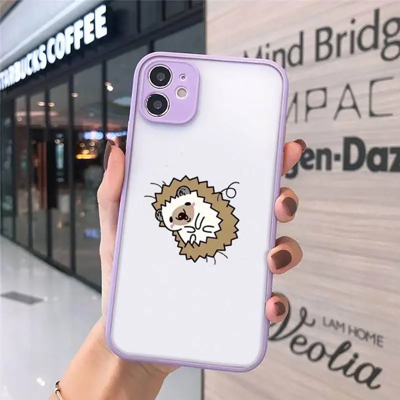 

Cartoon hedgehog cute animal Phone Cases matte transparent For iphone 7 8 11 12 plus mini x xs xr pro max cover