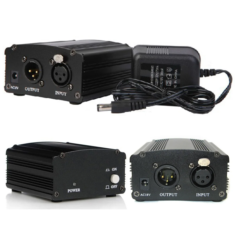 48V Recording Audio Electric Stereo Plug Dedicated Capacitance Condenser Microphone External KTV Sound Card Power Supply Adapter |