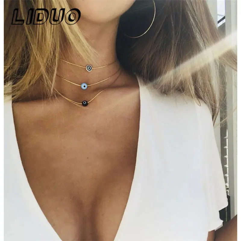 LIDUO винтаж простой сглаза ожерелье в готическом стиле ожерелья для женщин дьявол