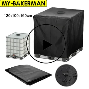 black rain water cover for 1000 l ibc container，water storage bucket waterproof cover free global shipping