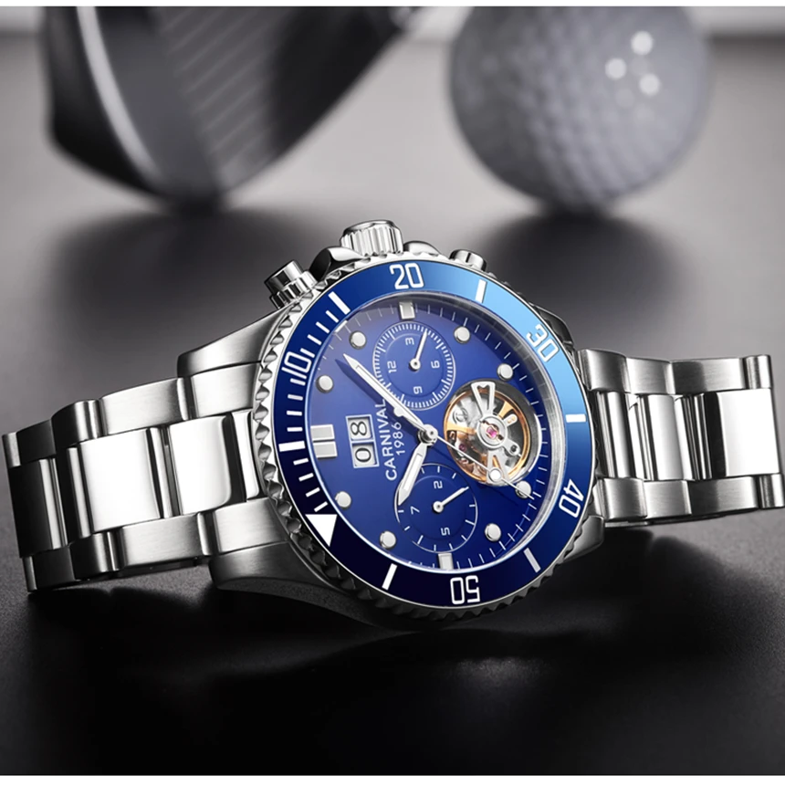 Tourbillon механические часы для мужчин Топ люксовый бренд карнавальные часы спортивные автоматические часы водонепроницаемые мужские часы Relogio светящиеся
