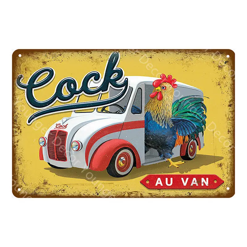YD7900BI Fresh Eggs Black Grouse Metal Signs Beef Cow Chicken Meat Collection Poster Vintage Wall Painting Craft Farm House Decor YI-164 - Цвет: YD7900BI