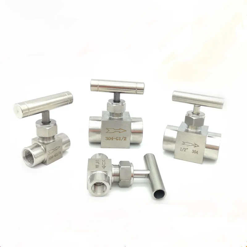 Игольчатый клапан из нержавеющей стали BSP с внутренней резьбой 1/8 дюйма 1/4 3/8 1/2 3/4