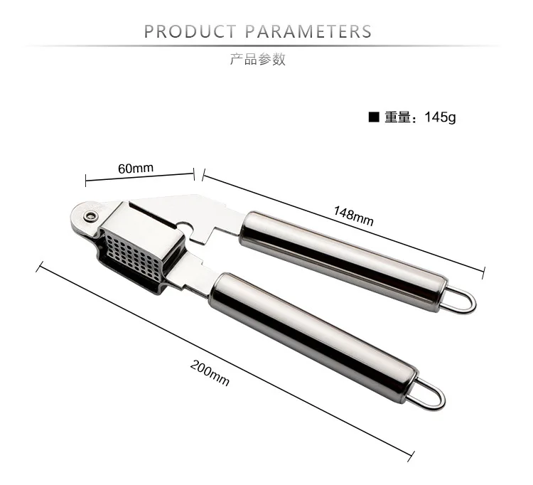 

304 stainless steel garlic press manual garlic press artifact pounding garlic clip peeling garlic kitchen tool