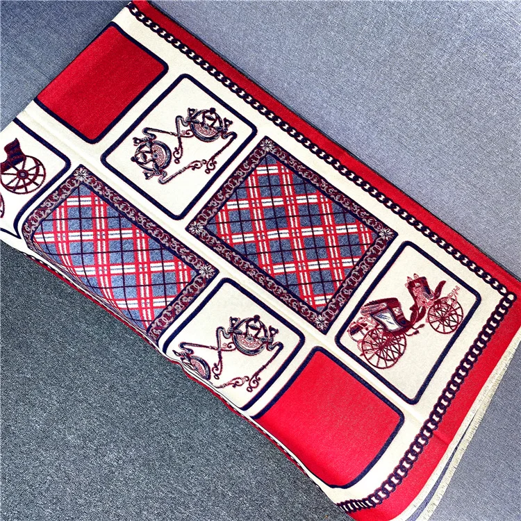 

Winter Scarf Women Thicken Cashmere Shawls and Wrap Lady Design Warm Pashmina Blanket Carriage Scarves Female Decoration Foulard