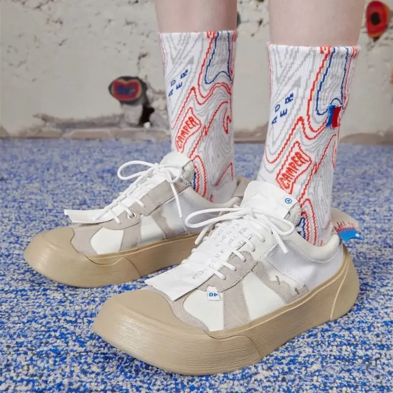 

2021 Autumn Biscuit Big Head Women Canvas Shoes Chunky Sports Cute Girl Vulcanized Shoes Jointly Deconstruct Designer Sneakers