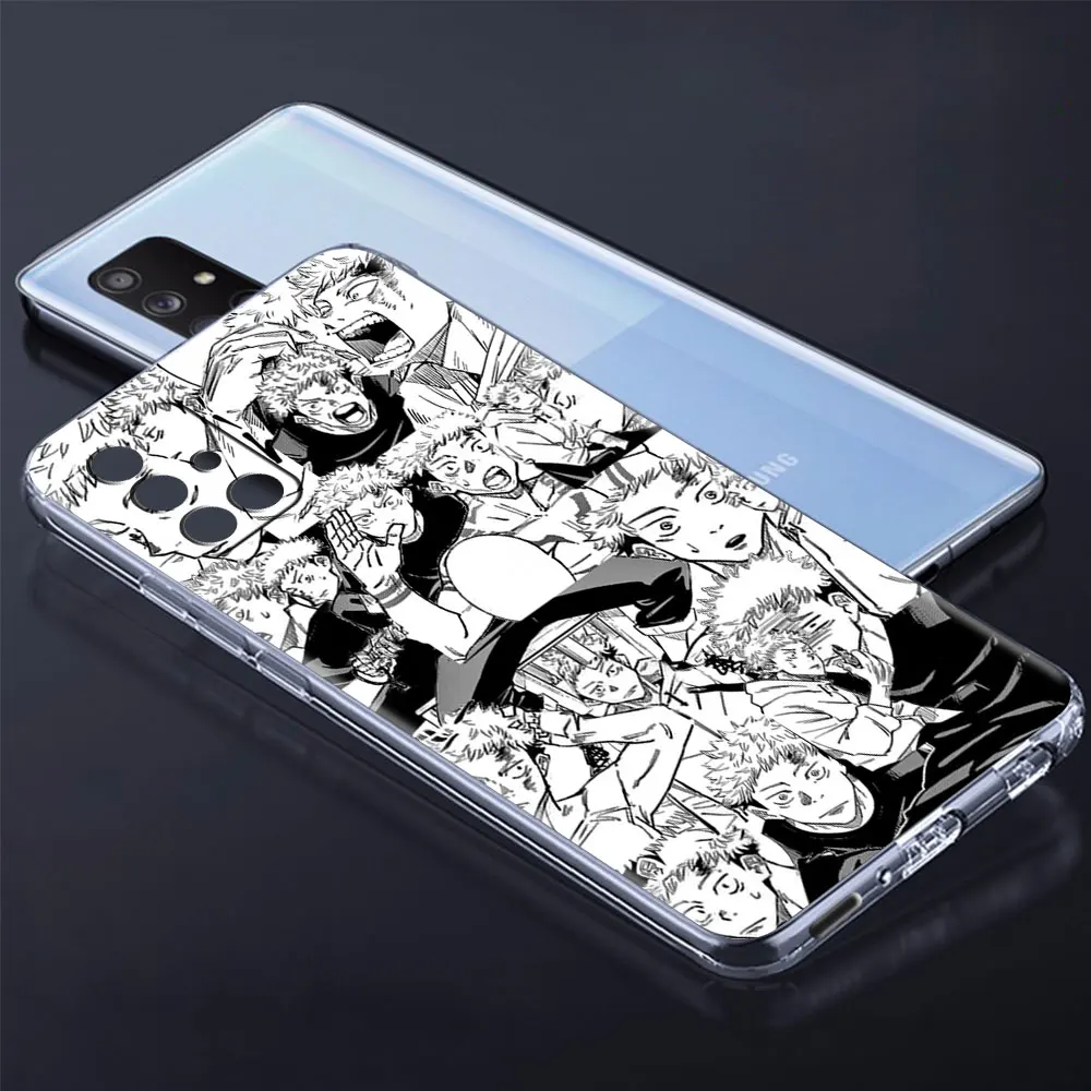 Soft TPU Case For Samsung Galaxy A51 A21s A52 A71 A12 A31 A41 A32 A02s M31 A11 A72 Transparent Phone Cover Jujutsu Kaisen Gojo