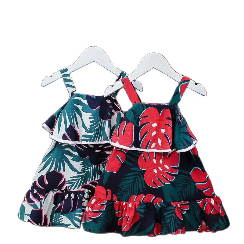 

Summer Baby Girl Beach Dresses Halter Top Infant Kid Baby Girl Bohemian Style Summer Romper Jumpsuit Play-Suit Clothes