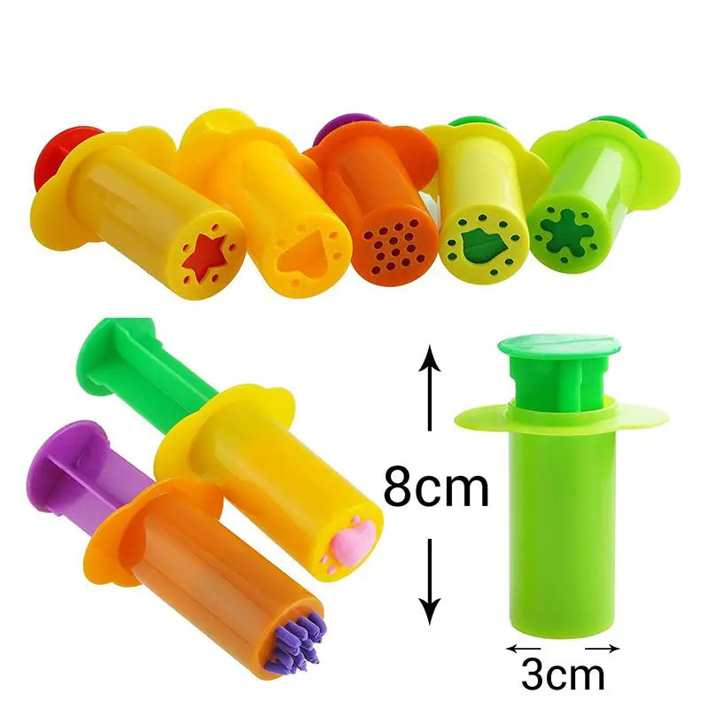 Smart Dough Tools set - 5 sets of Extruders tools plus 6pcs basic dough Assorted color Extruder + | Игрушки и хобби