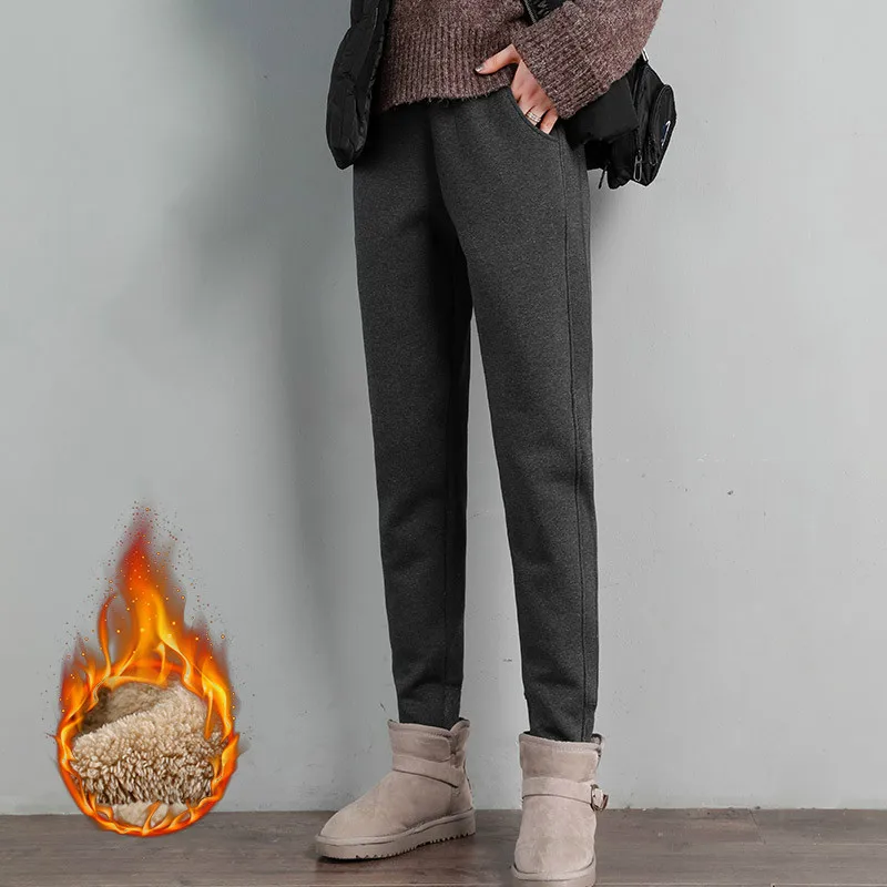 

JCHB 2021 Women's Pants Warm Streetwear Autumn Winter Joggers for Women High Waist Trousers Casual Fashion Femme Pantalon Pph23
