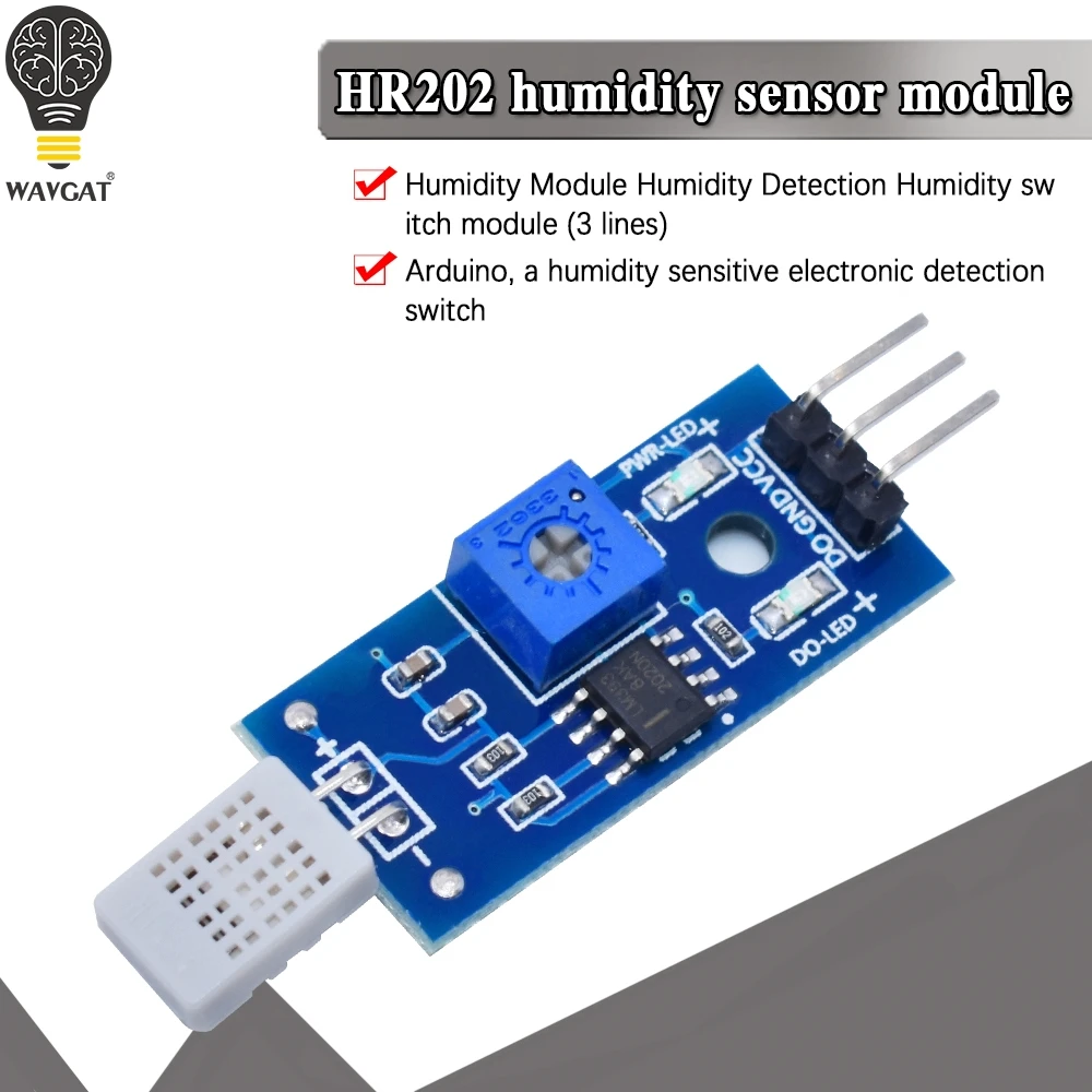 HR202 модуль датчика обнаружения влажности DC 3 V 5V LM393 чип (3 Проводная система)|dc dc|chip
