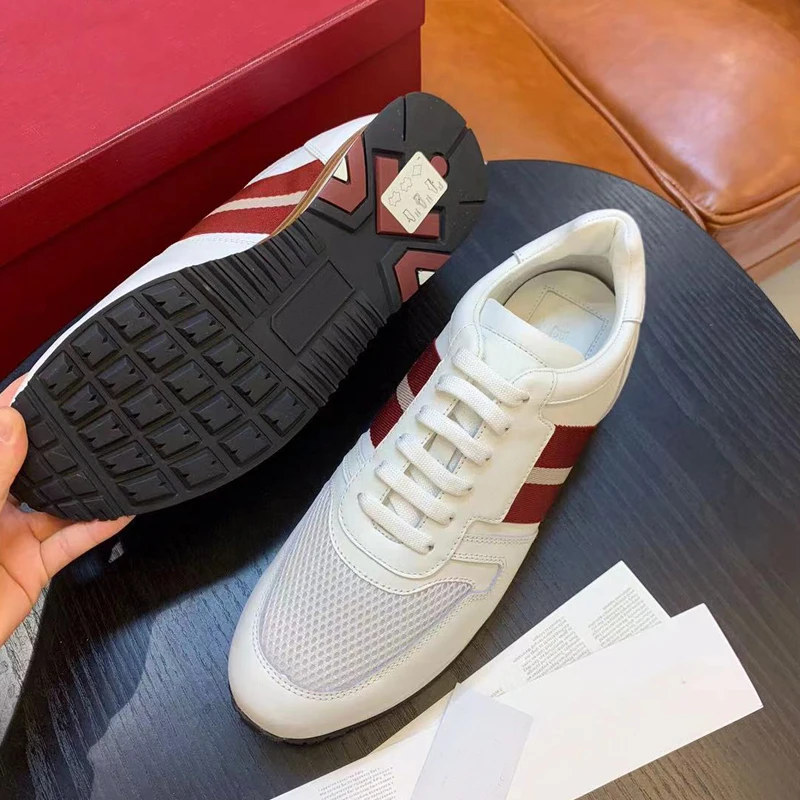 

Superior Quality Leather Flat Low-Top Sneakers Summer Breathable Air Mesh Comfortable Outdoor Walking Jogging Shoes For Men