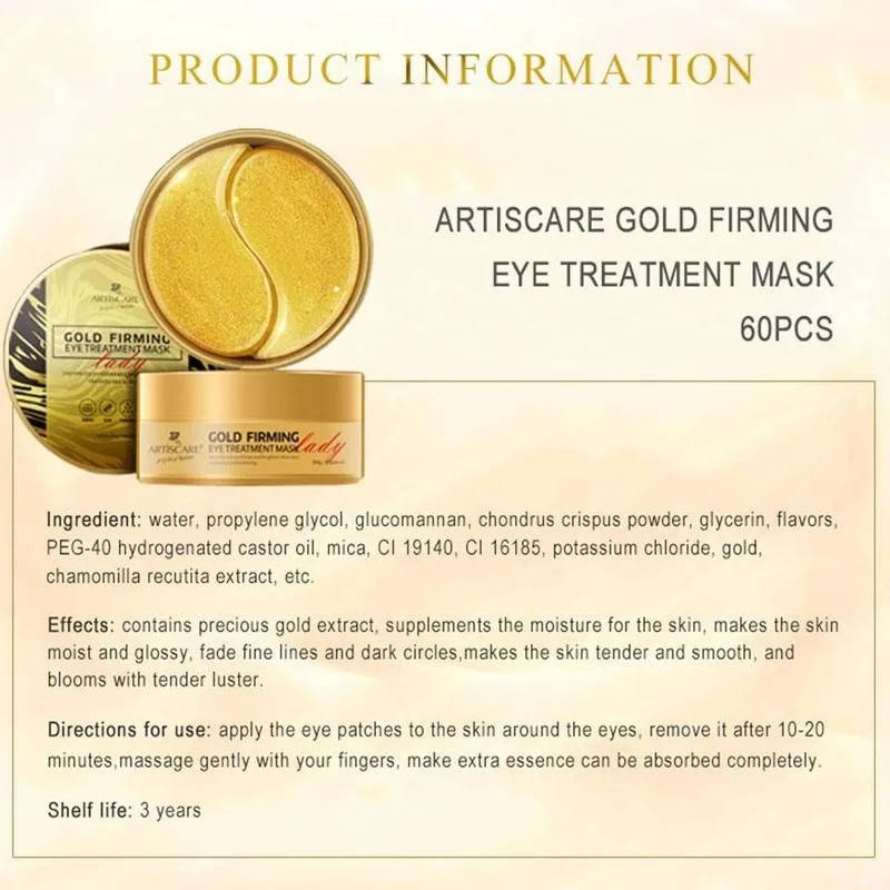 

1set Hyaluronic Acid Eye Mask Remove Puffiness Dark Care Fine Circles Anti Lines Moisturizing Eye Skin Eye Care K2D1