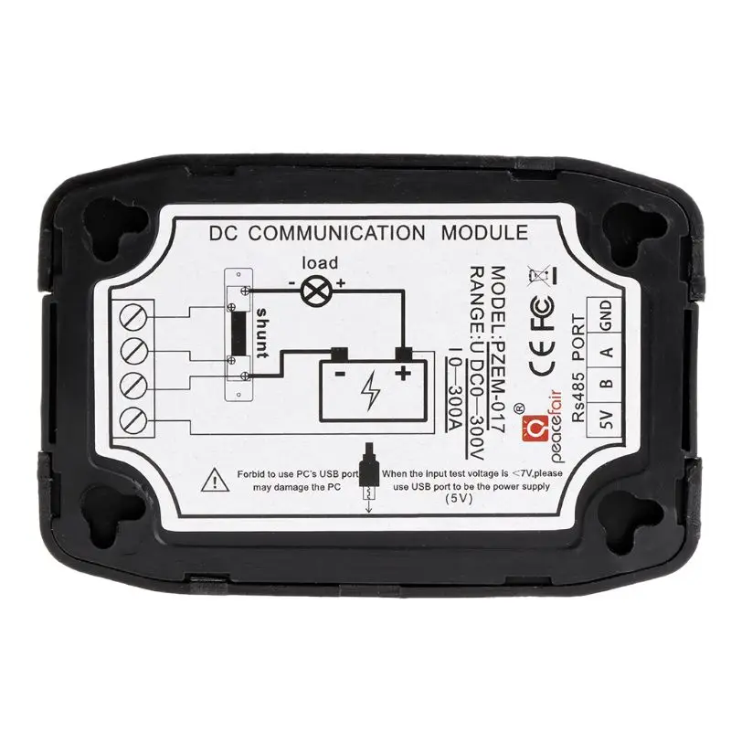 PZEM-017 блок связи постоянного тока RS485 интерфейс Modbus 0-300V 300A шунт USB кабель 83XA |