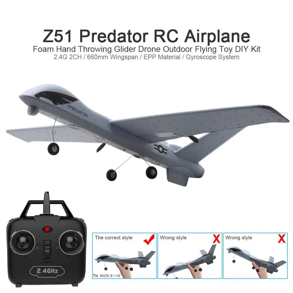 RC самолет время полета игрушка-планер с светодиодный 2 4G дистанционное