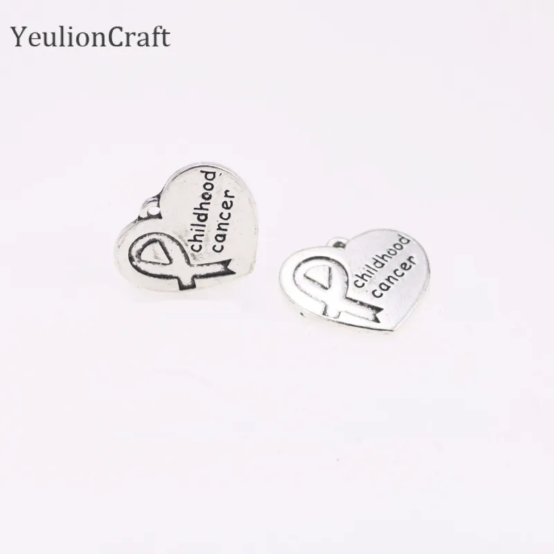 Chzimade 10Pcs/lot &quotChildhood Cancer&quot Handmade Letter Metal Labels Garment Tags For DIY Apparel Sewing Materials - купить по