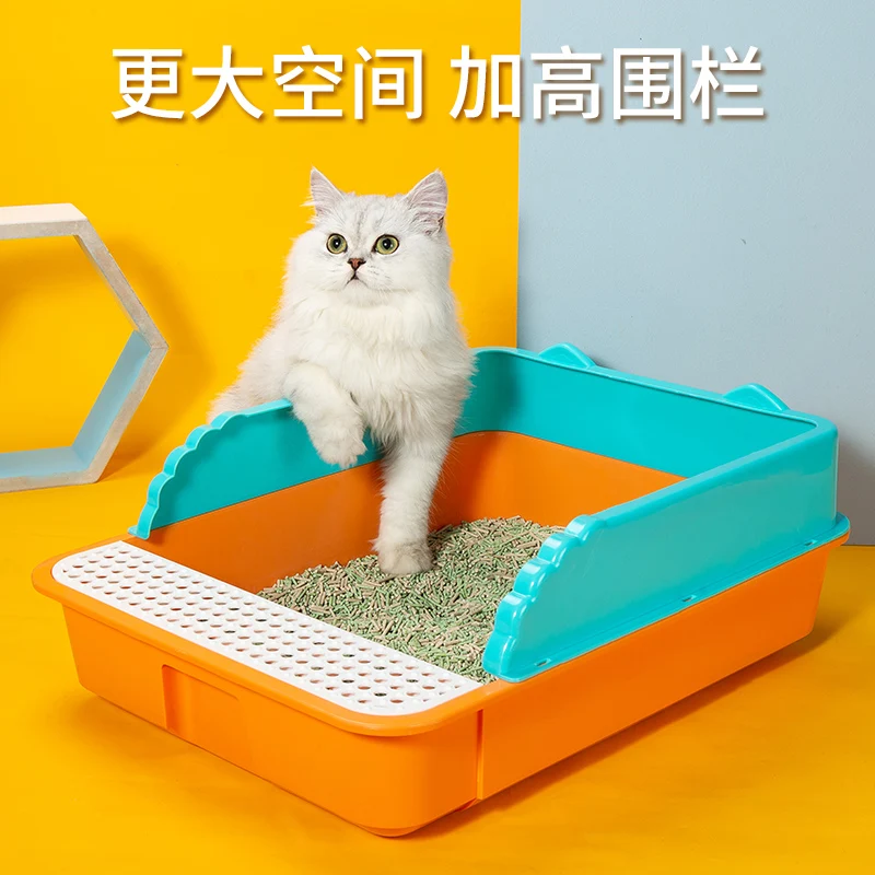 

Контейнер для кошачьего туалета, большой полузакрытый туалет с запахом и защитой от песка, для кошачьего туалета, принадлежности для кошек