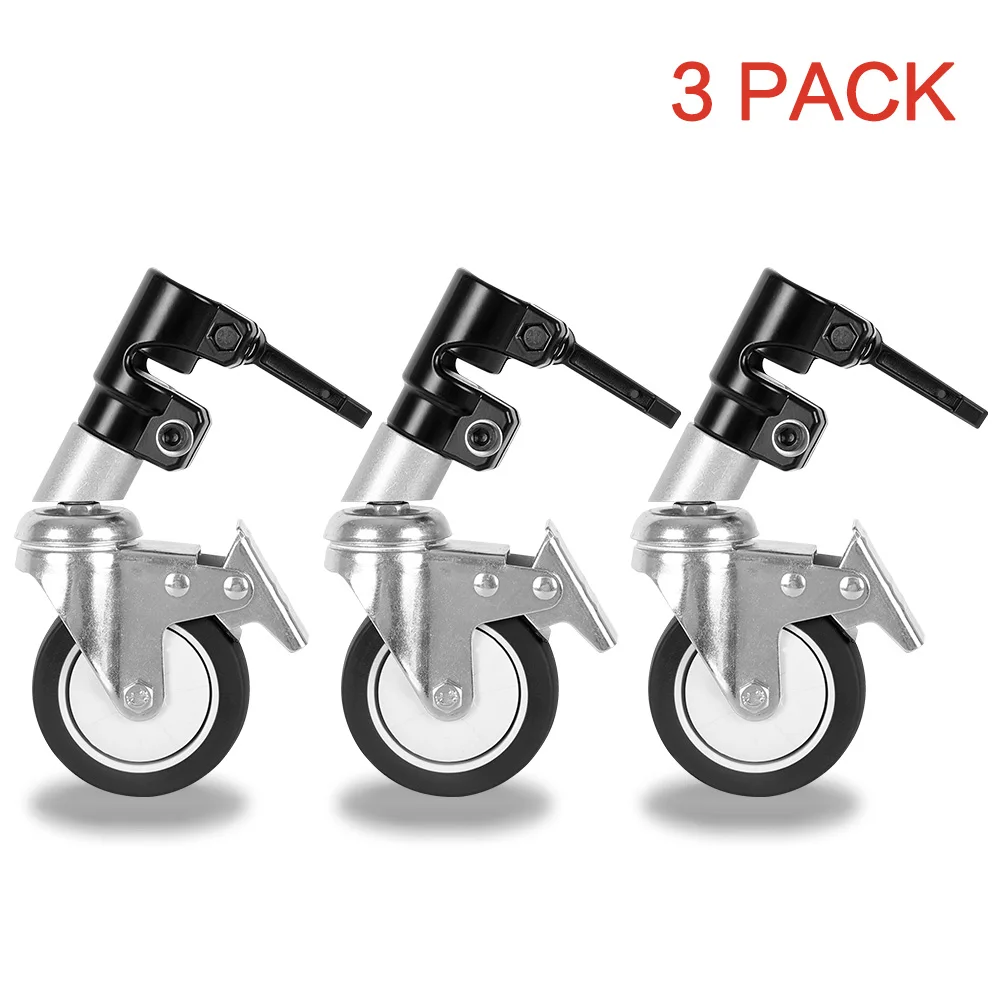 Conjunto de Rodízios Suporte de Luz 25mm de Diâmetro para Fotografia Giratórios C-stand Século Tripé Mágico Perna 3 Pçs