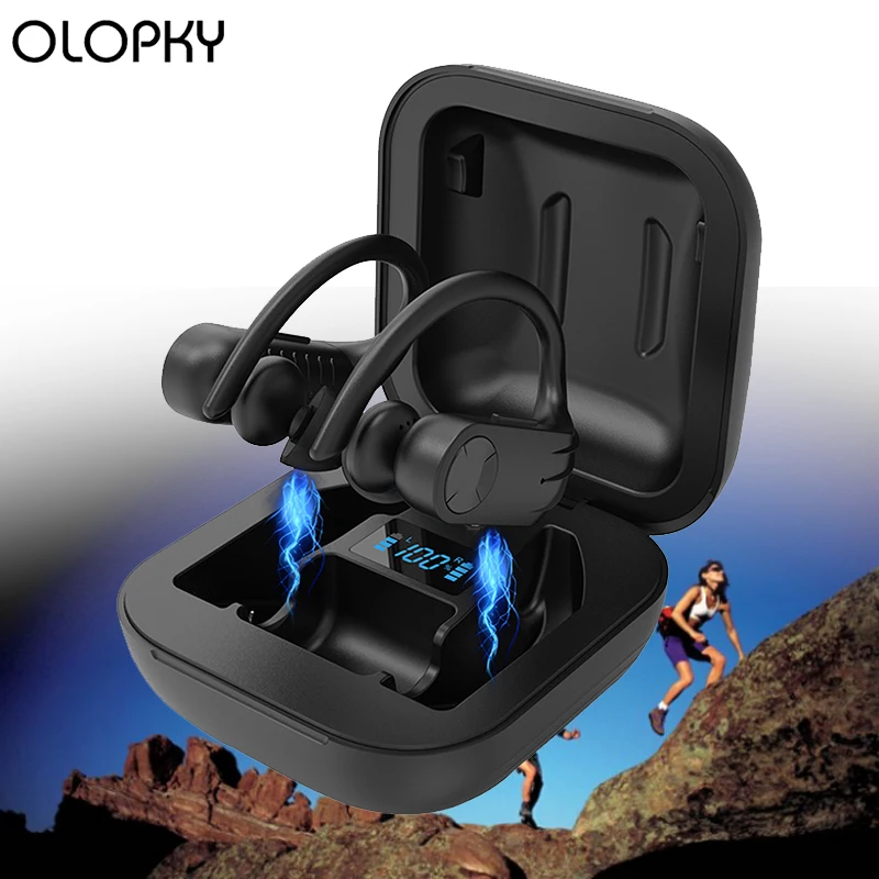 

Спортивная Беспроводная Bluetooth-гарнитура 8D 5,0, TWS Спортивная Bluetooth-гарнитура с шумоподавлением и цифровым дисплеем, зарядный отсек