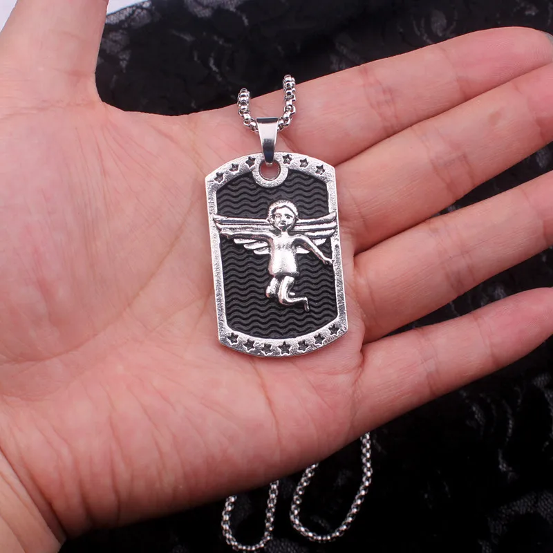 Цепь из нержавеющей стали сплава кулон ожерелье Купидон для женщин в винтажном