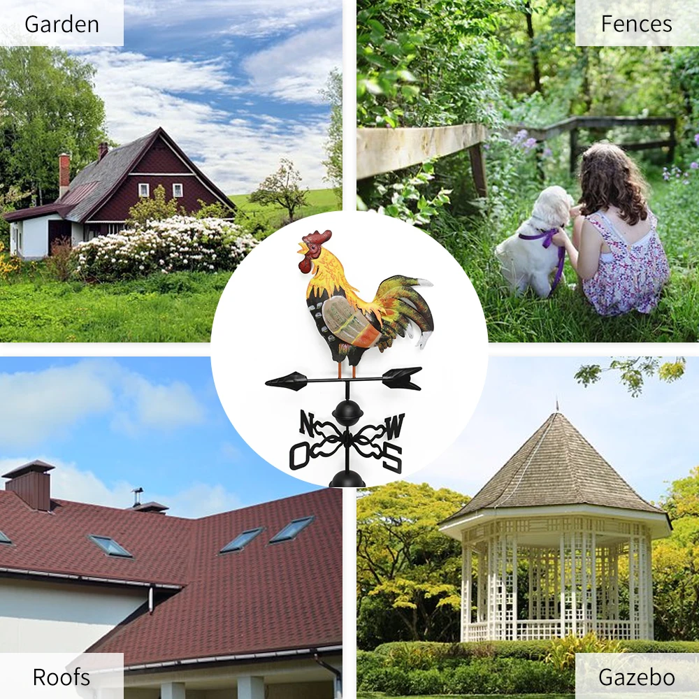 Металлическая Погодная форма петуха лопасть ограждение для колы яркое украшение