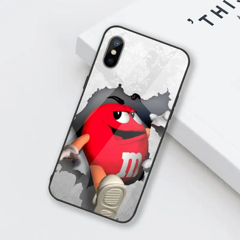 

M&Ms Chocolate delicious Fashion Phone Case Tempered glass For iphone 6 6S 7 8 plus X XS XR 11 12 mini PRO MAX