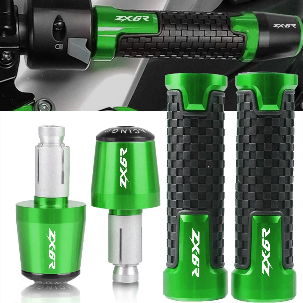 

Motorcycle 7/8”22mm Hand Grips Handlebar Handles Grip Ends Plug For KAWASAKI ZX6R ZX6 R 2007-2021 2020 2012 2013 2014 2015 2016