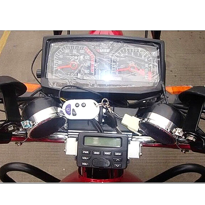 

NEW Motorcycle Speakers Handlebar Audio System FM Radio Motorcycle FM Audio MP3 Speaker Audio System Alarm Motorbike Anti-Theft