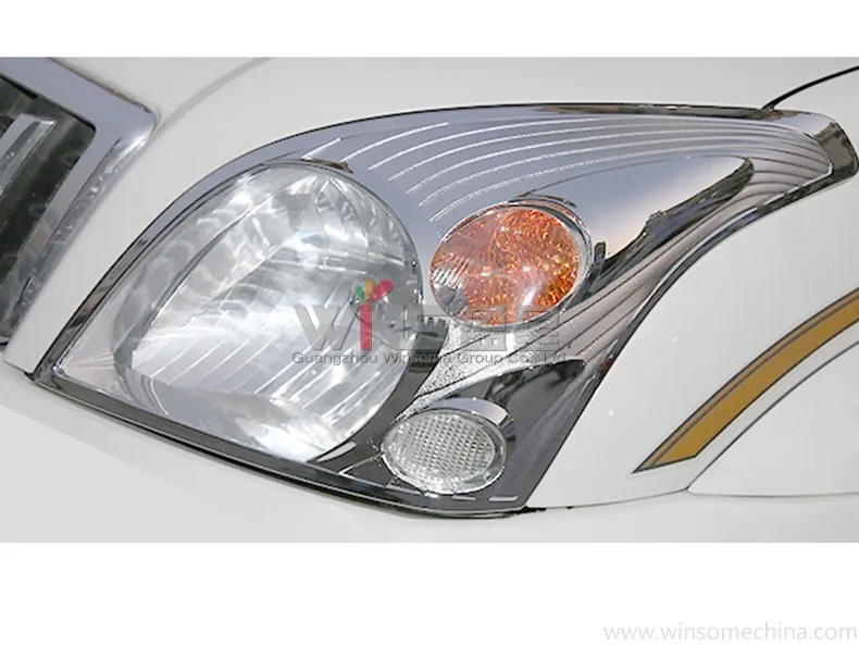 Хромированная крышка фары для Toyota Land Cruiser 120 Prado J120 2003 2004 2005 2006 2007 2008 2009 Тюнинг автомобиля аксессуары