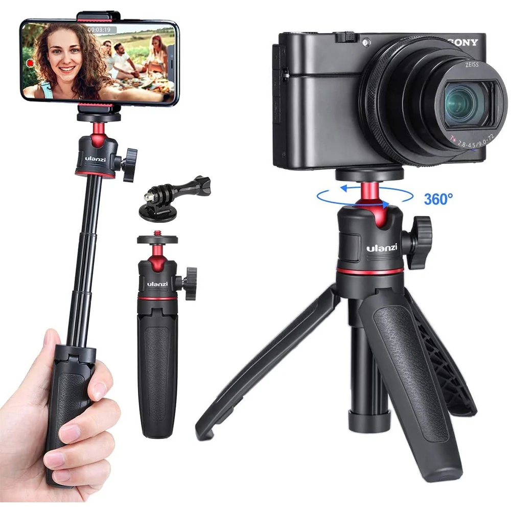 Extension Pole Tripod Mini Selfie Stick Stand Handle Grip for GoPro Action Camera  iPhone Samsung Smartphone Sony Vlog Accessory